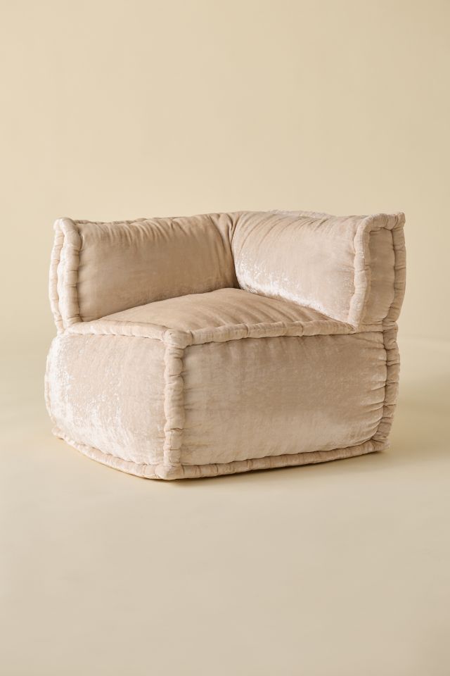 Evie Velvet Bean Bag Corner Lounge Chair #1