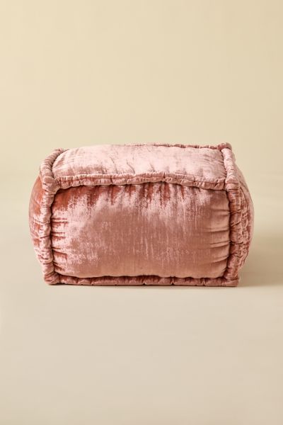 Evie Square Velvet Bean Bag Ottoman Product Page