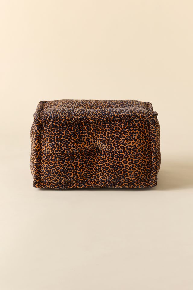 Reema Printed Upholstered Bean Bag Ottoman #1