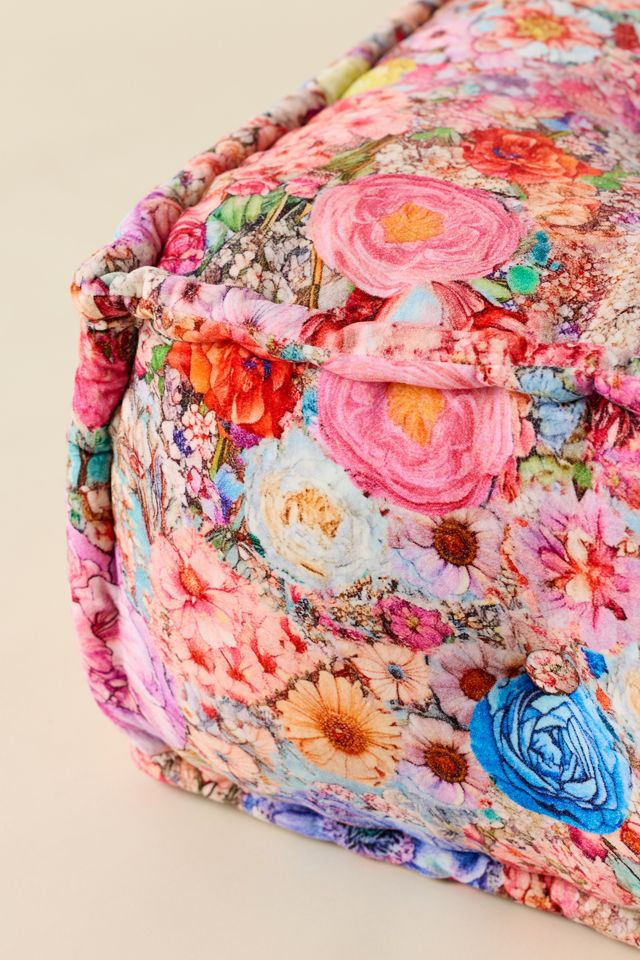 Reema Printed Upholstered Bean Bag Ottoman #2