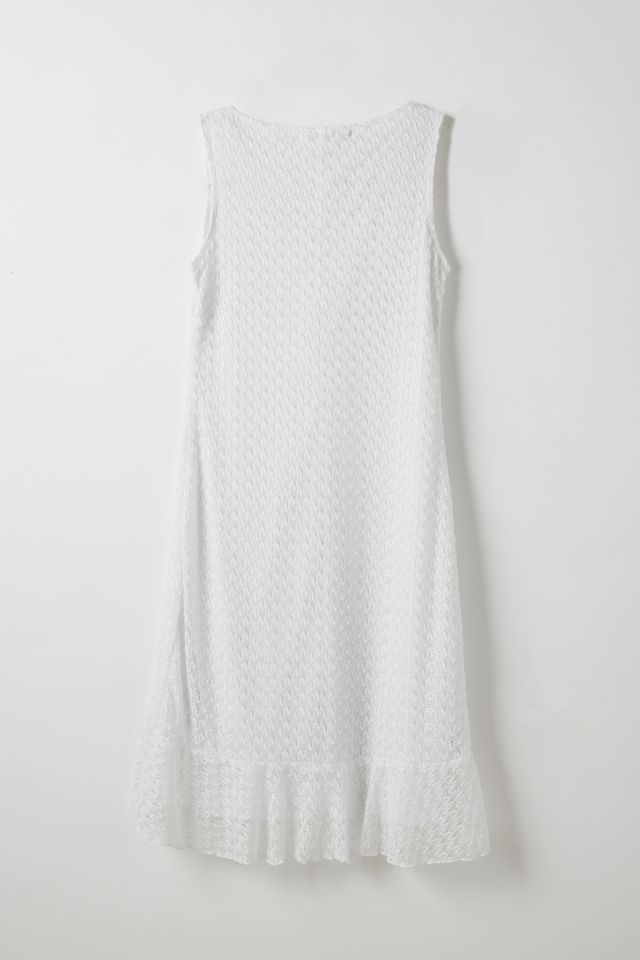 Vintage By Little Runaway White Lace Empire Waist Midi Dress #1