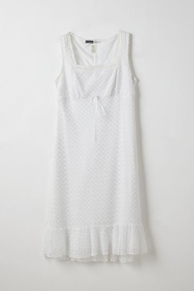 Vintage By Little Runaway White Lace Empire Waist Midi Dress