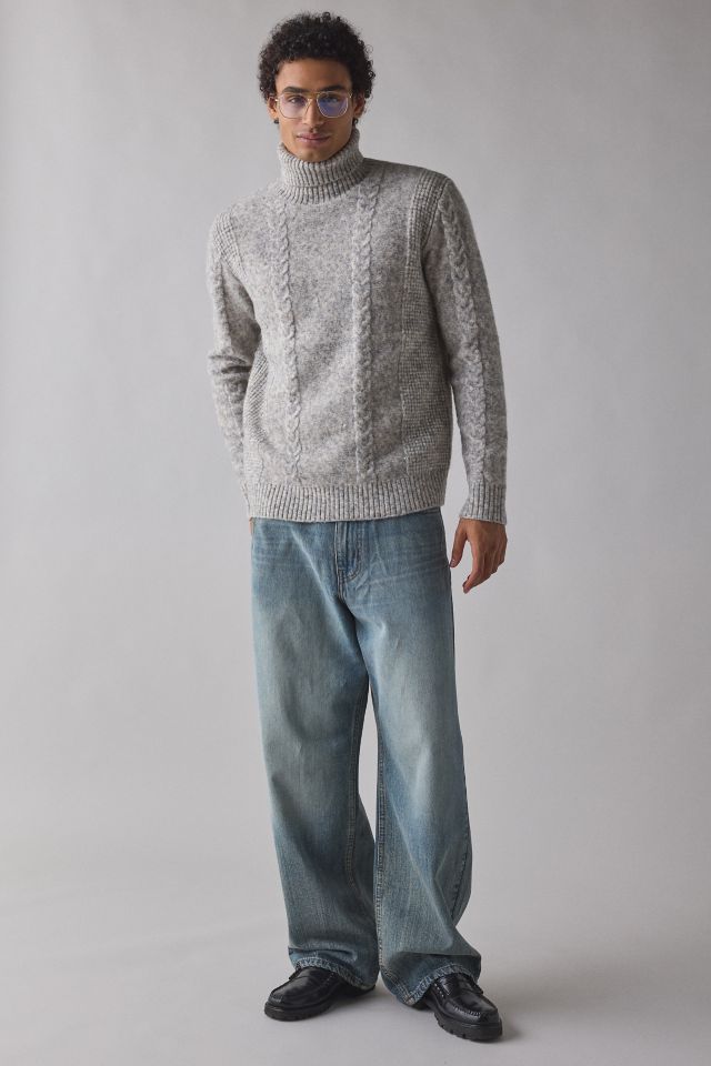 Schott Cable Knit Turtleneck Sweater #1