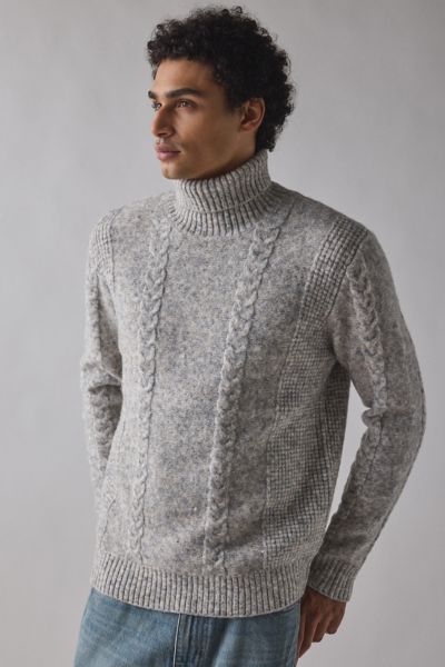 Schott Cable Knit Turtleneck Sweater