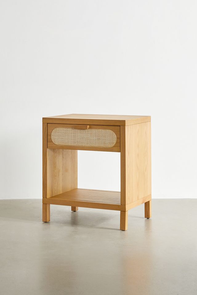 Alder Cane Paned Storage Nightstand