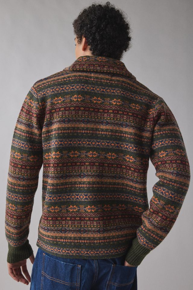 Schott Fair Isle Wool Blend Cardigan #1