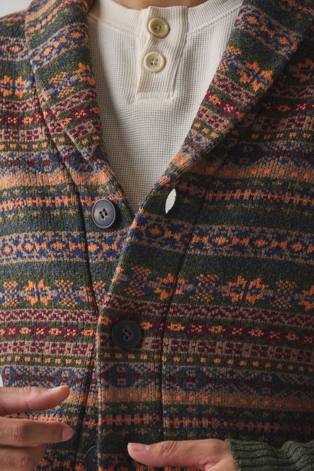 Schott Fair Isle Wool Blend Cardigan #3