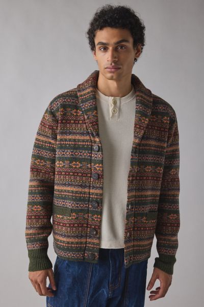 Schott Fair Isle Wool Blend Cardigan