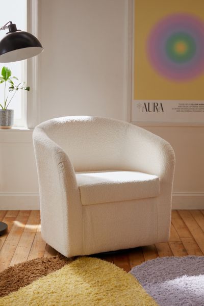 Kennedy Upholstered Boucle Swivel Chair