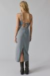 UO Carson Asymmetrical One Shoulder Linen-Blend Midi Dress
