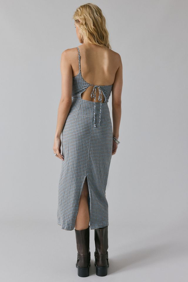 UO Carson Asymmetrical One Shoulder Linen-Blend Midi Dress #2