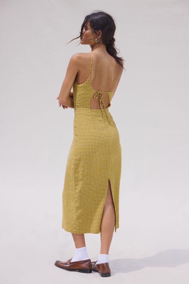 UO Carson Asymmetrical One Shoulder Linen-Blend Midi Dress #2