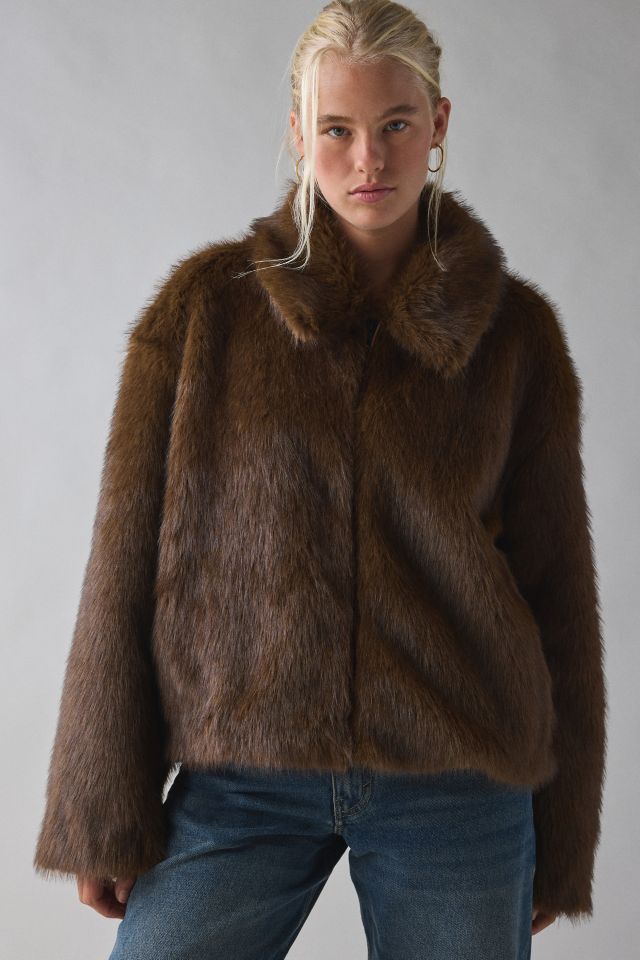 Bardot Sylvie Faux Fur Zip-Front Jacket #1