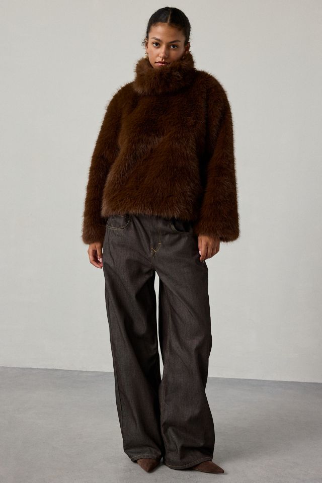 Bardot Renata Faux Fur Cropped Pullover Jacket #1