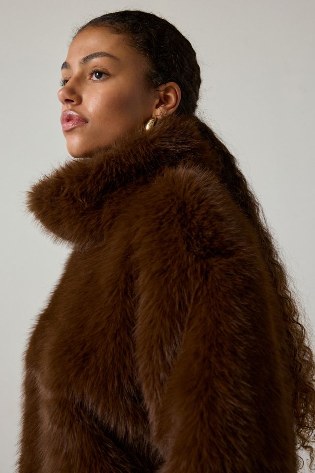 Bardot Renata Faux Fur Cropped Pullover Jacket #3