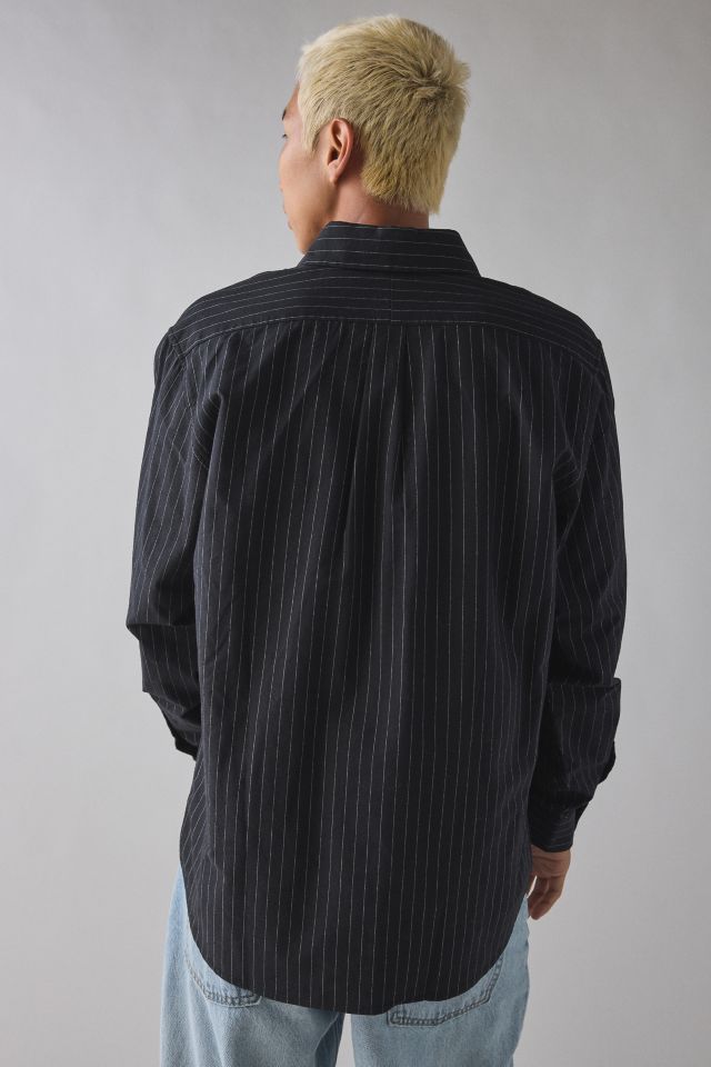 Schott Pinstripe Long Sleeve Oxford Shirt #1
