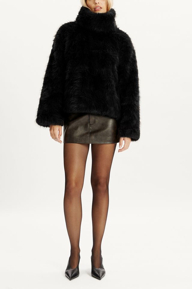 Bardot Renata Faux Fur Cropped Pullover Jacket #2