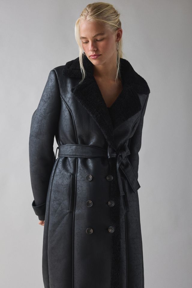 Bardot Vegan Faux Leather Trench Coat #1