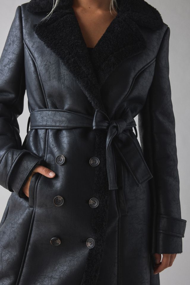 Bardot Vegan Faux Leather Trench Coat #2