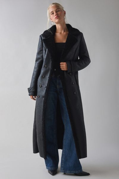 Trench-coat Bardot en Similicuir Végétalien