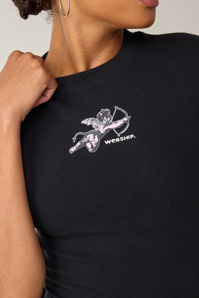 WORSHIP SUPPLIES Cherub Graphic Cap Sleeve Tee #1