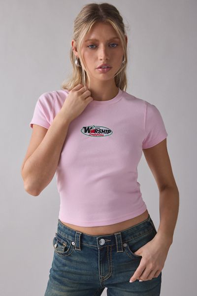 WORSHIP SUPPLIES Glazed And Confused Cherry Graphic Baby Tee