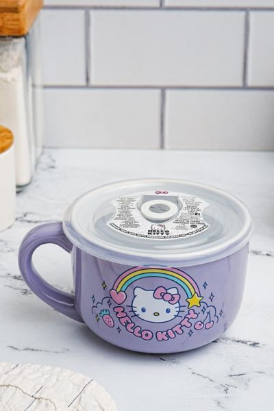 Urban Outfitters Sanrio Hello Kitty Rainbow 24 Oz. Ceramic Soup Mug At