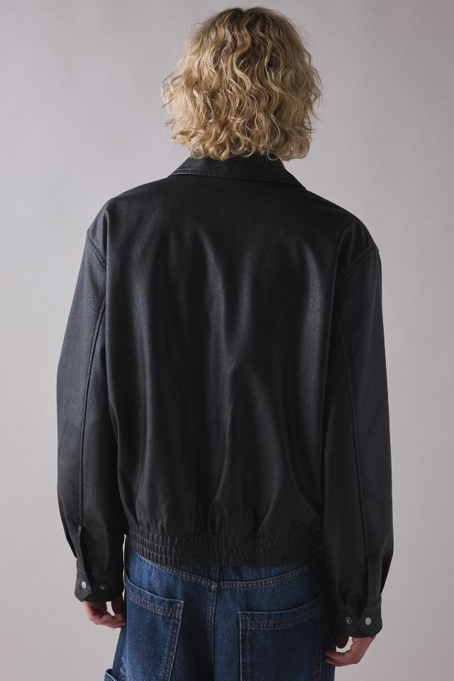 BDG Faux Leather Bomber Jacket #1
