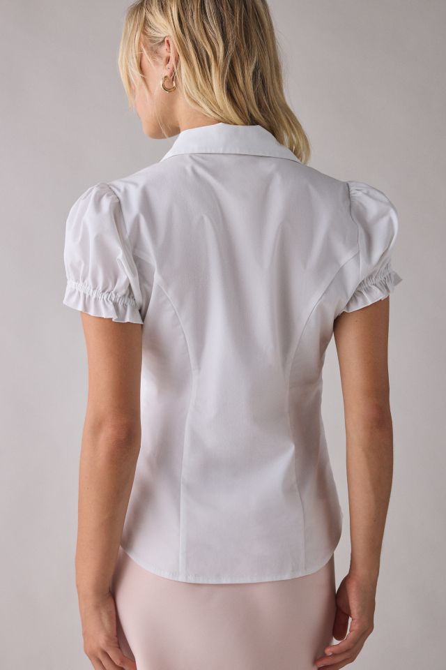 BDG Sweetheart Puff Sleeve Slim Button-Down Shirt #1