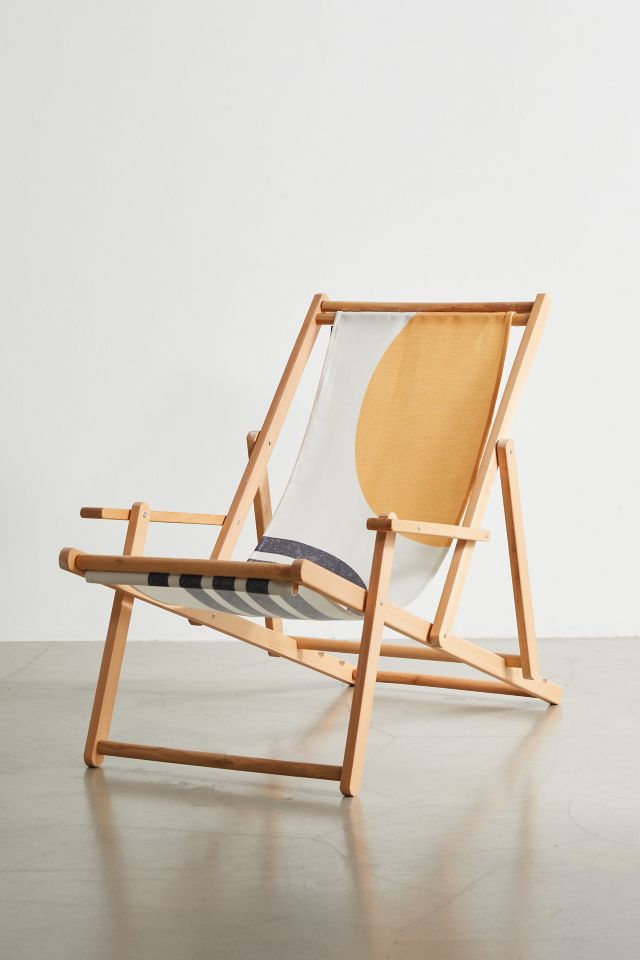 MoonlightPrint Deny Mid-Century Modern Sun & Rainbow Outdoor Folding Chair #1