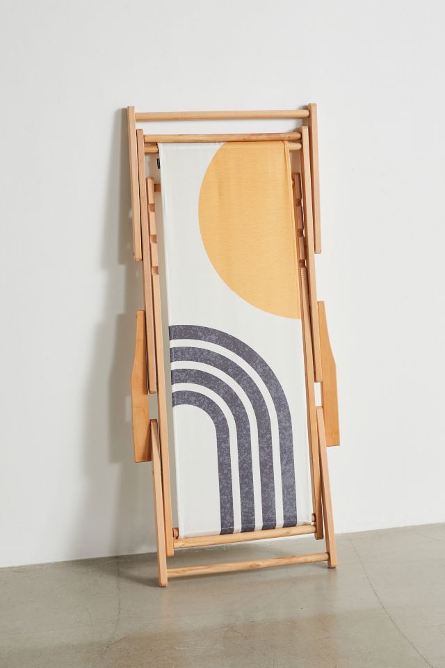 MoonlightPrint Deny Mid-Century Modern Sun & Rainbow Outdoor Folding Chair #4