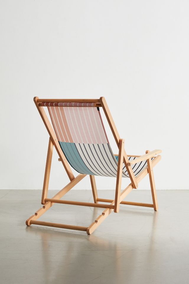 Colour Poems Deny Color Block Line Abstract V Outdoor Folding Chair #4