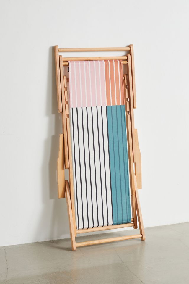 Colour Poems Deny Color Block Line Abstract V Outdoor Folding Chair #5