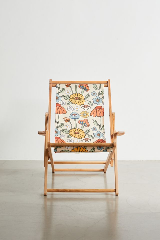 Essentially Nomadic Deny Psychedelic Mushrooms & Florals Outdoor Folding Chair #1