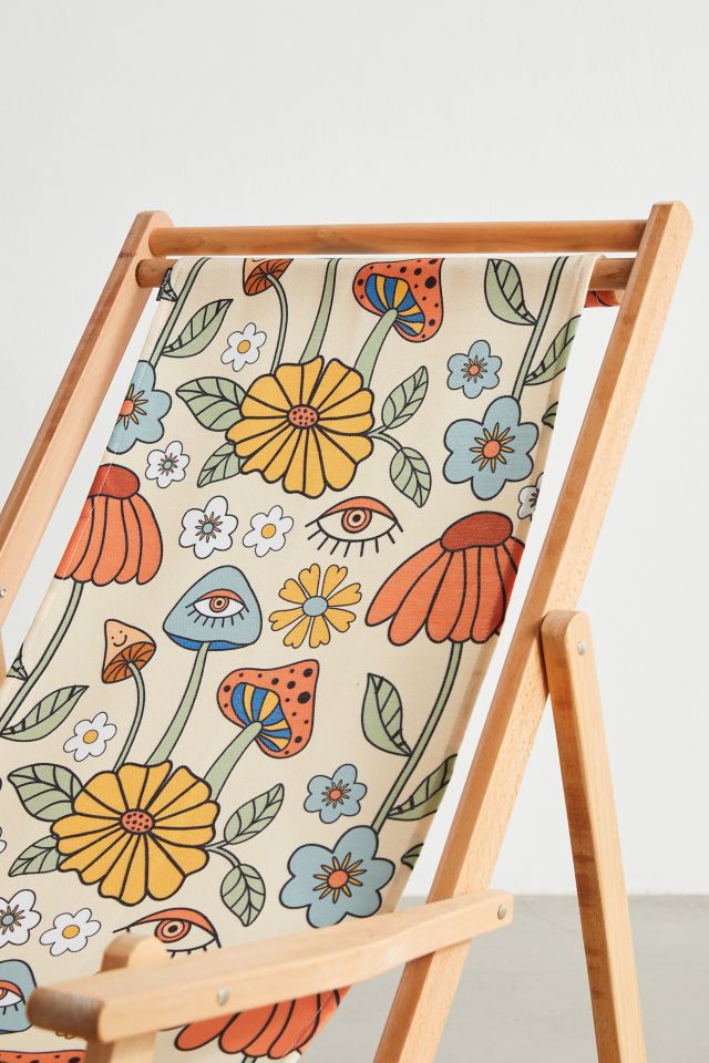 Essentially Nomadic Deny Psychedelic Mushrooms & Florals Outdoor Folding Chair #3
