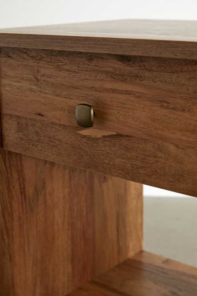 Sindoori Mango Farmhouse Nightstand with Open Storage