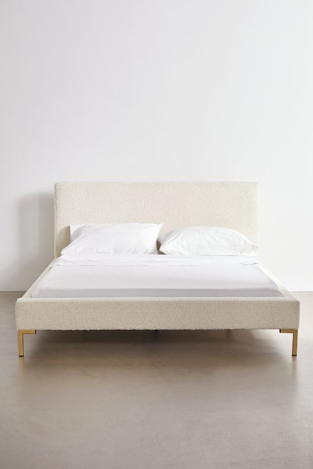 Rosalie Upholstered Faux Sheepskin Platform Bed #1