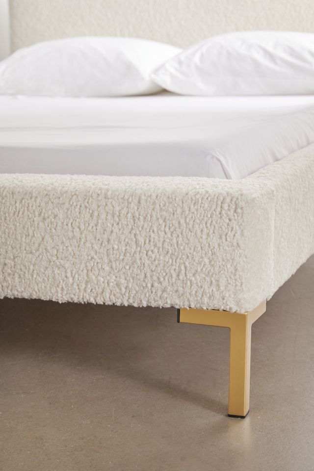 Rosalie Upholstered Faux Sheepskin Platform Bed #3
