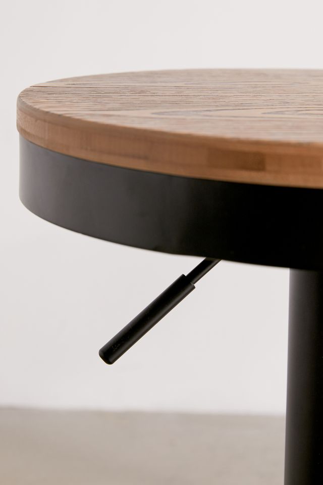 Contemporary Dakota Adjustable Swivel Barstool in Black and Brown