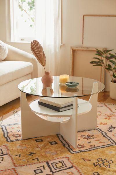Urban Outfitters Reese Round Coffee Table In White At