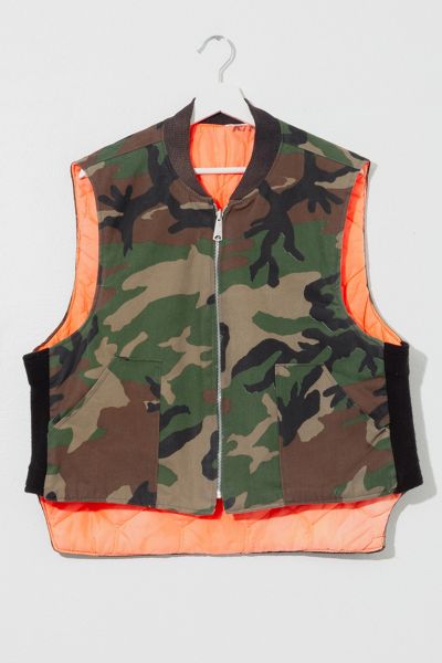 Vintage 1980s Distressed Camo Hunting Vest