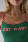 Cheeky Slogan Applique Graphic Cropped Cami
