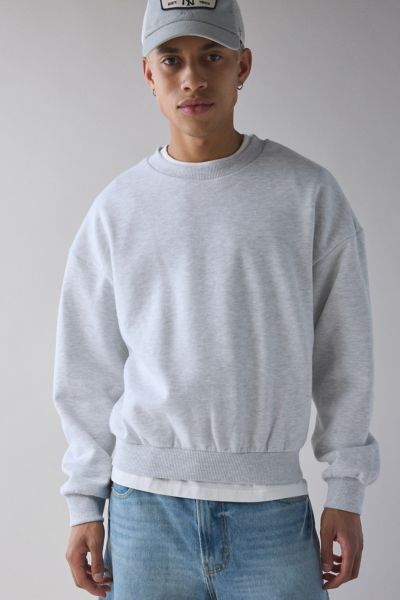 Standard Cloth Jump Shot Cocoon Crew Neck Sweatshirt In Grey, Men's At Urban Outfitters