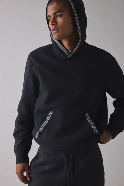Ugg Tasman Hoodie Sweatshirt In Tar, Men's At Urban Outfitters In Black