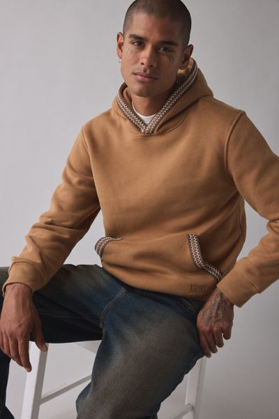 BDG Printed Fleece Quarter Zip Sweatshirt
