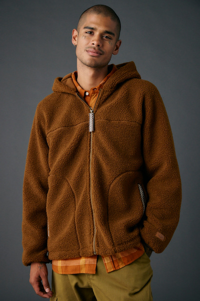 UGG Braid Fleece Full Zip Hoodie Sweatshirt | Urban Outfitters