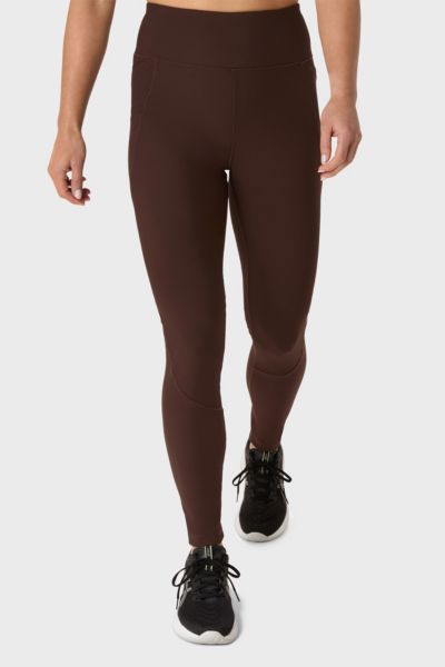 Asics Rib High Waist 7/8 Athletic Legging In Coffee, Women's At Urban Outfitters In Coffee