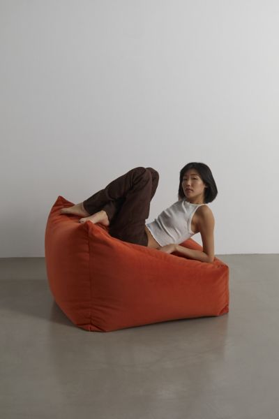 Urban Outfitters Cooper Velvet Bean Bag Chair In Burnt Orange At