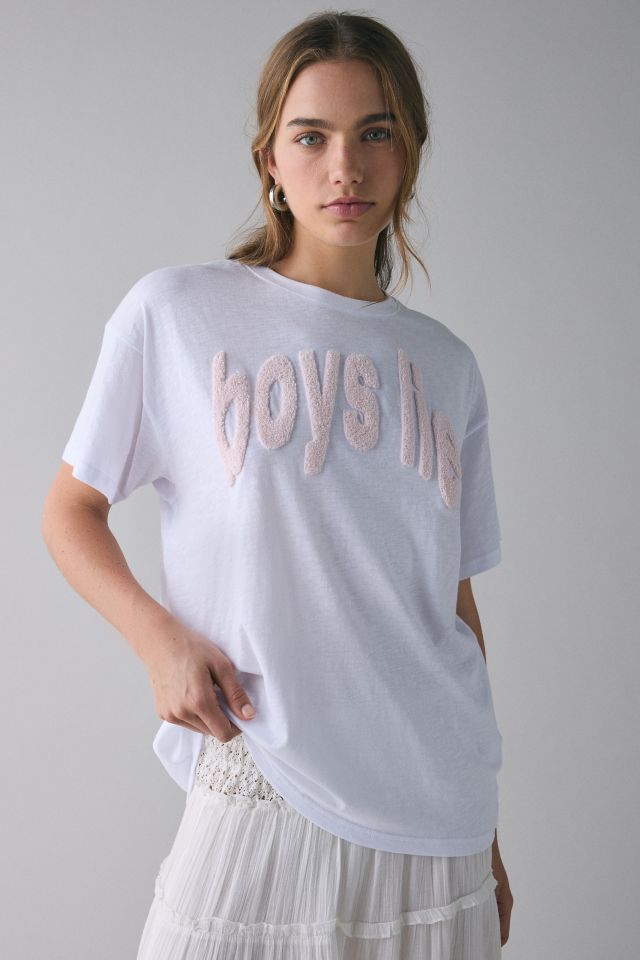 Boys Lie Block Their Number Graphic Boyfriend Tee #3