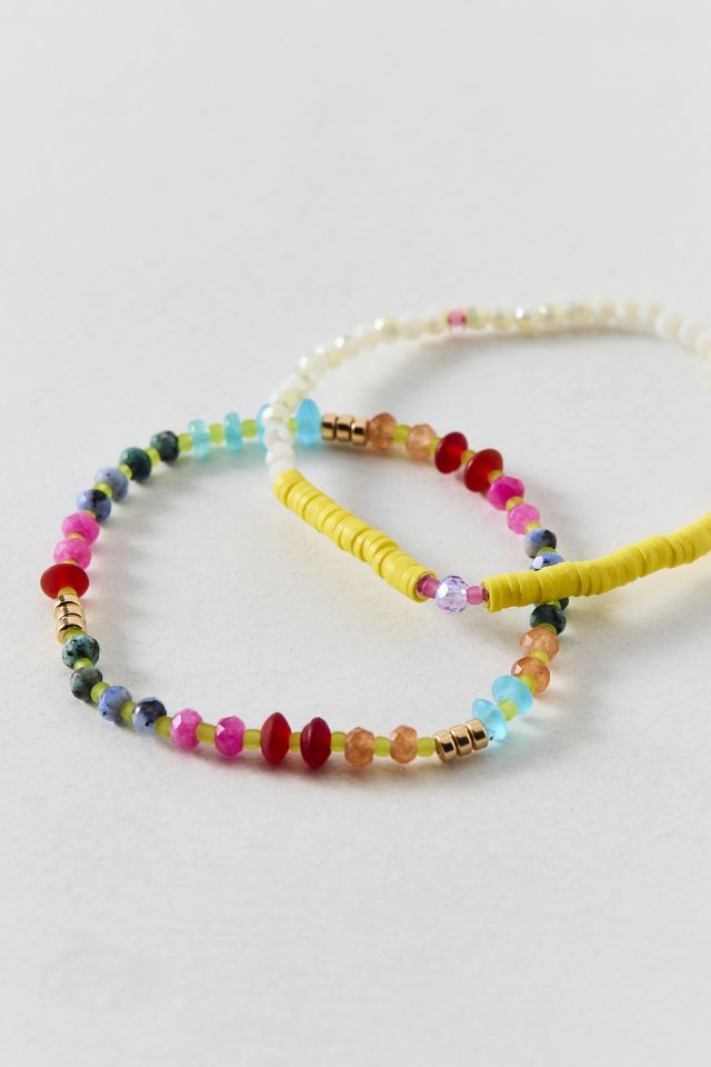 Color Pop Mixed Beaded Stretch Bracelet Set #1